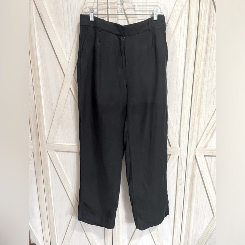 J. Crew Black Linen/Cotton Wide Leg Pants - Picture 2 of 7